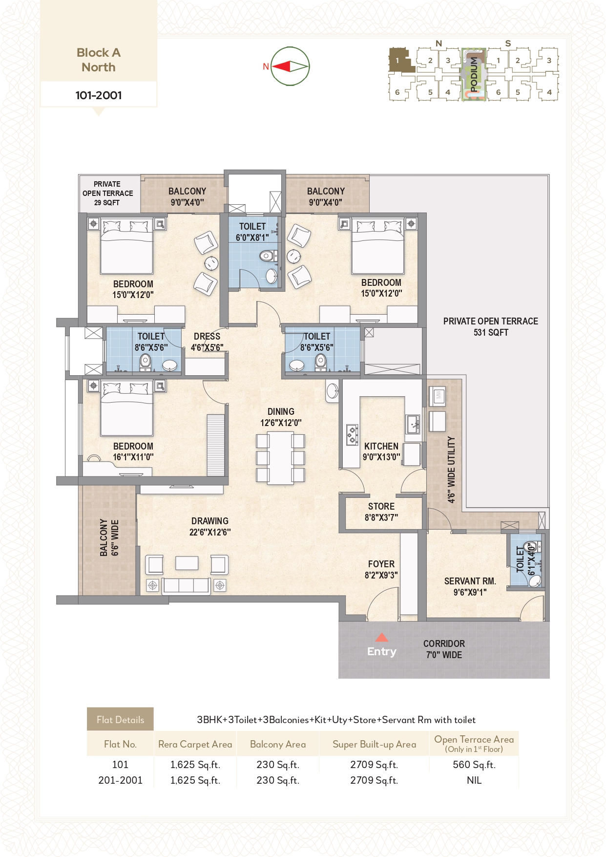 floor plan for 4bhk apartment